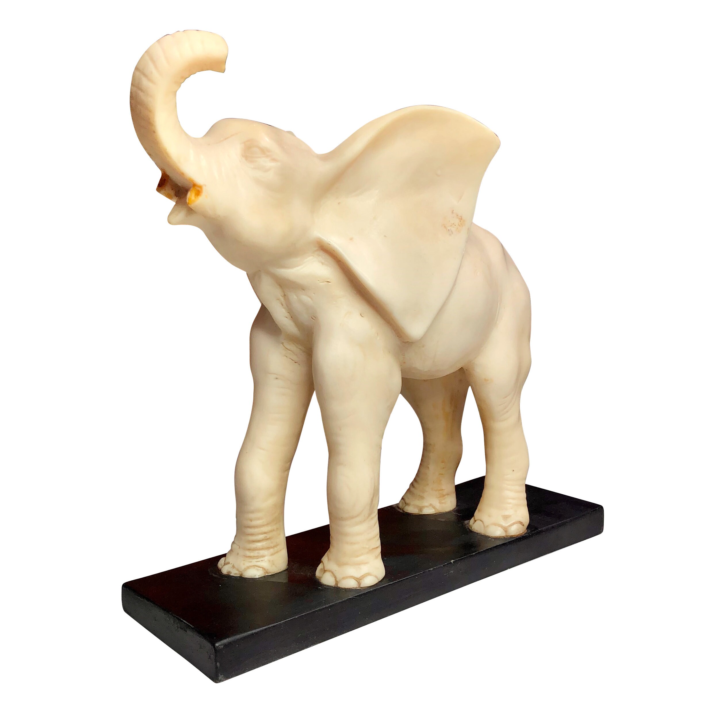 Vintage Large Italian Lucky Elephant White Resin Statue on Etsy