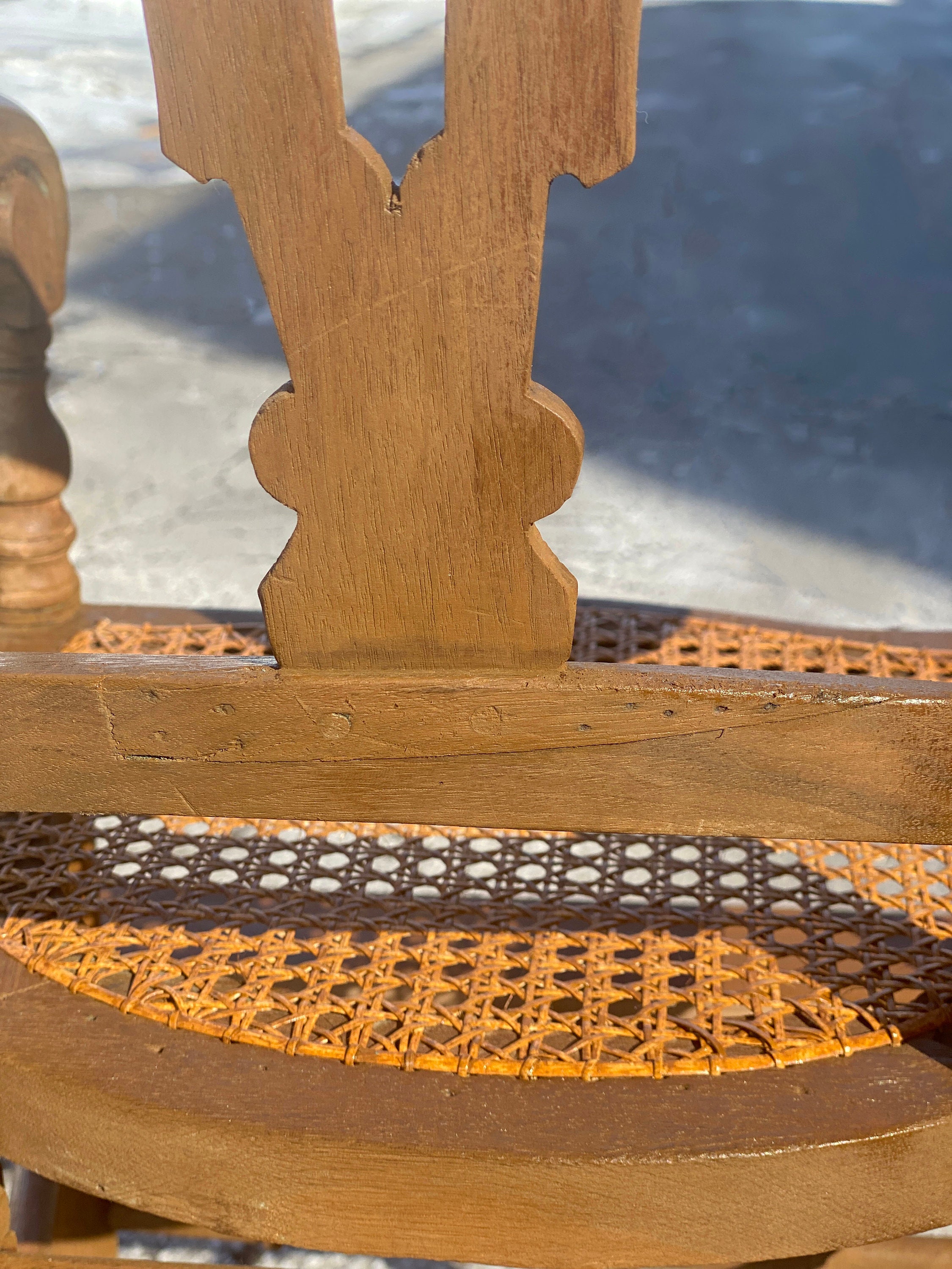 Antique Eastlake Victorian Carved Walnut Cane Bottom Etsy