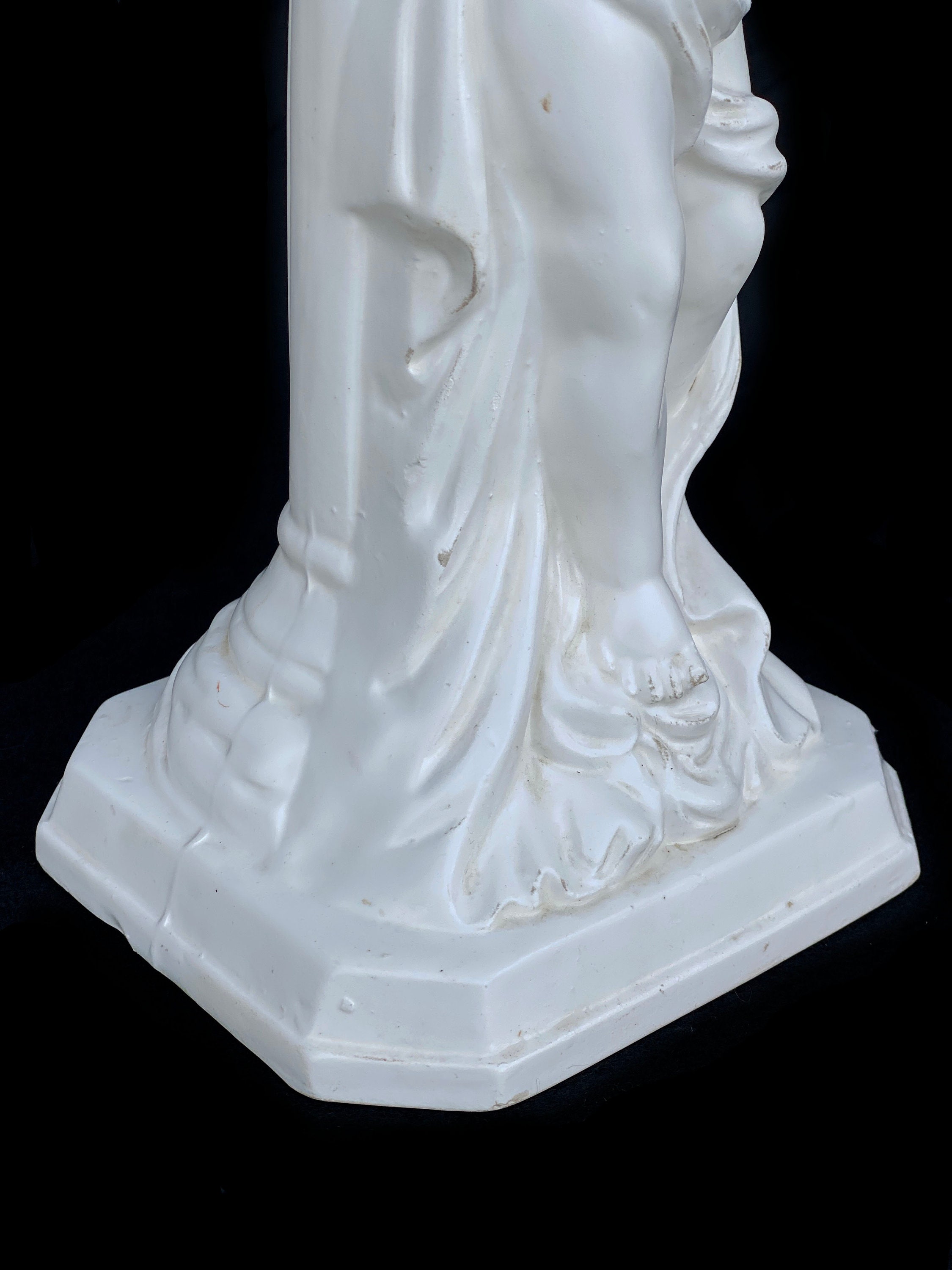 Vintage French White Porcelain Cherub Column Vessel Vase Etsy