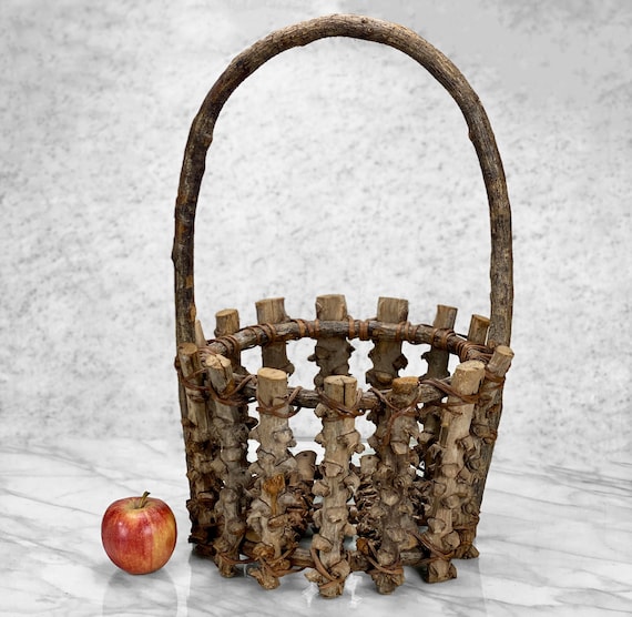 アメリカアンティークのリンゴかご