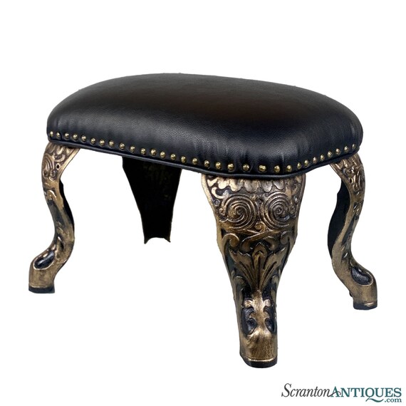 Antique Victorian Cast Iron Ornate Footstool Ottoman Etsy