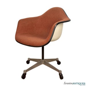 Mid-Century Herman Miller Eames Upholstered Shell Desk Swivel Chair