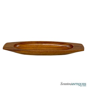 Mid-Century Modern Teak Elongated Sculptural Centerpiece Serving Bowl