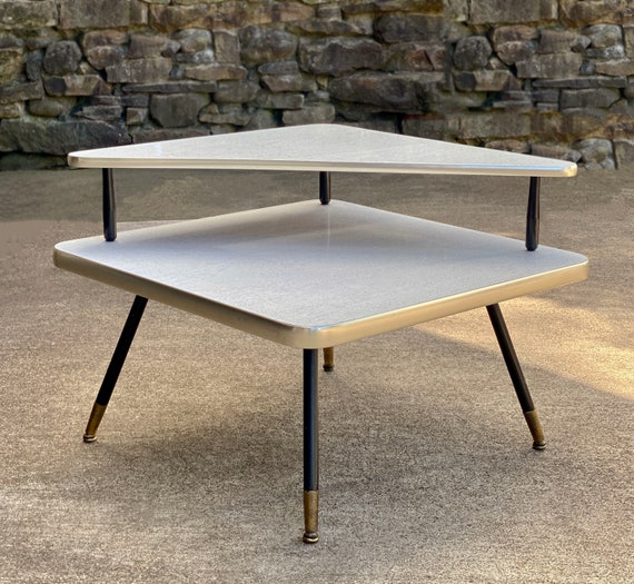 Mid-century Modern Atomic Blonde 2-tier End Table - Etsy