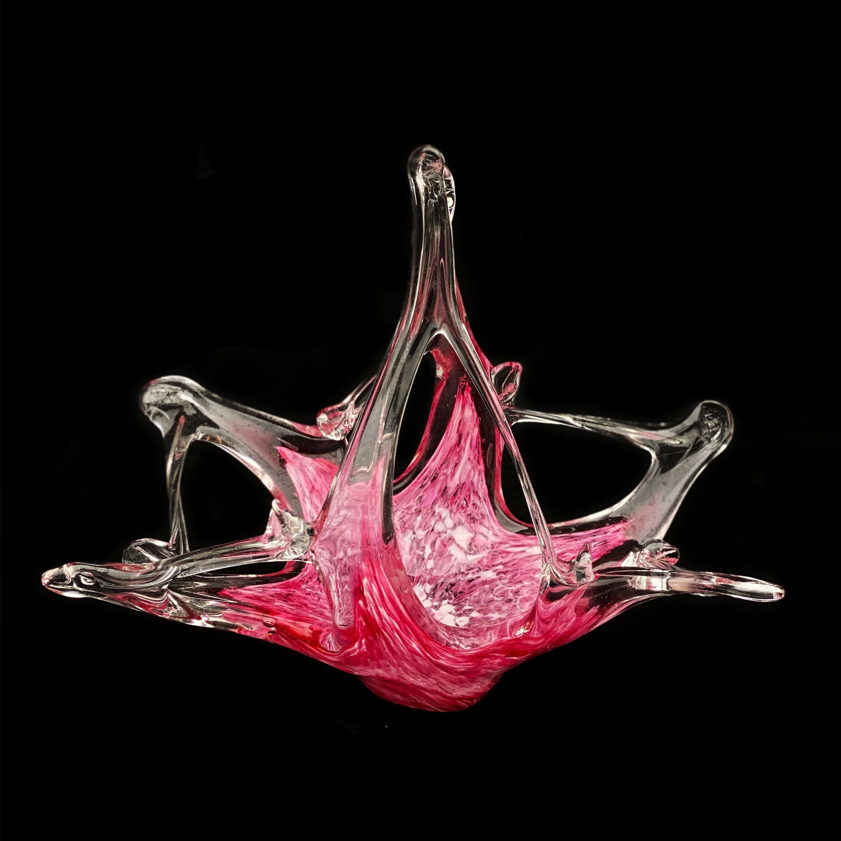 Vintage Italian Murano Pink Art Glass Centerpiece Dish Bowl Etsy UK