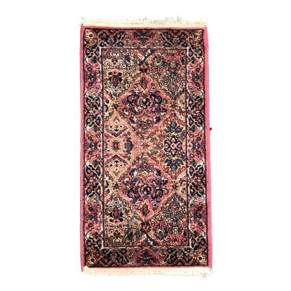 Vintage Karastan Multi Color Panel Kirman Design 717 Wool Area