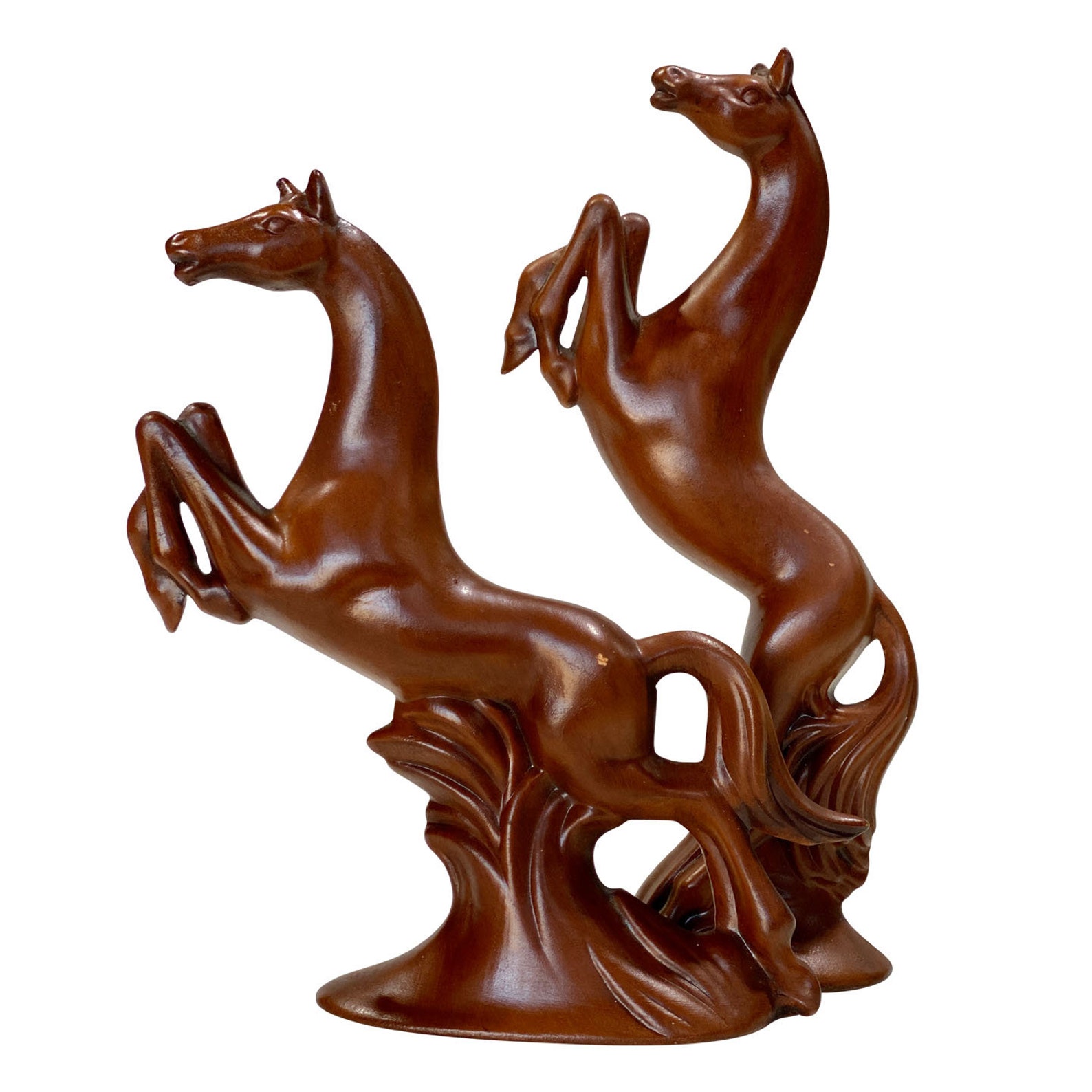 MidCentury Art Deco Ceramic Rearing Horse Figure Statues a Etsy