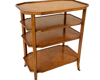 Vintage French Country Octagonal 4-Tier Serving Cart Table