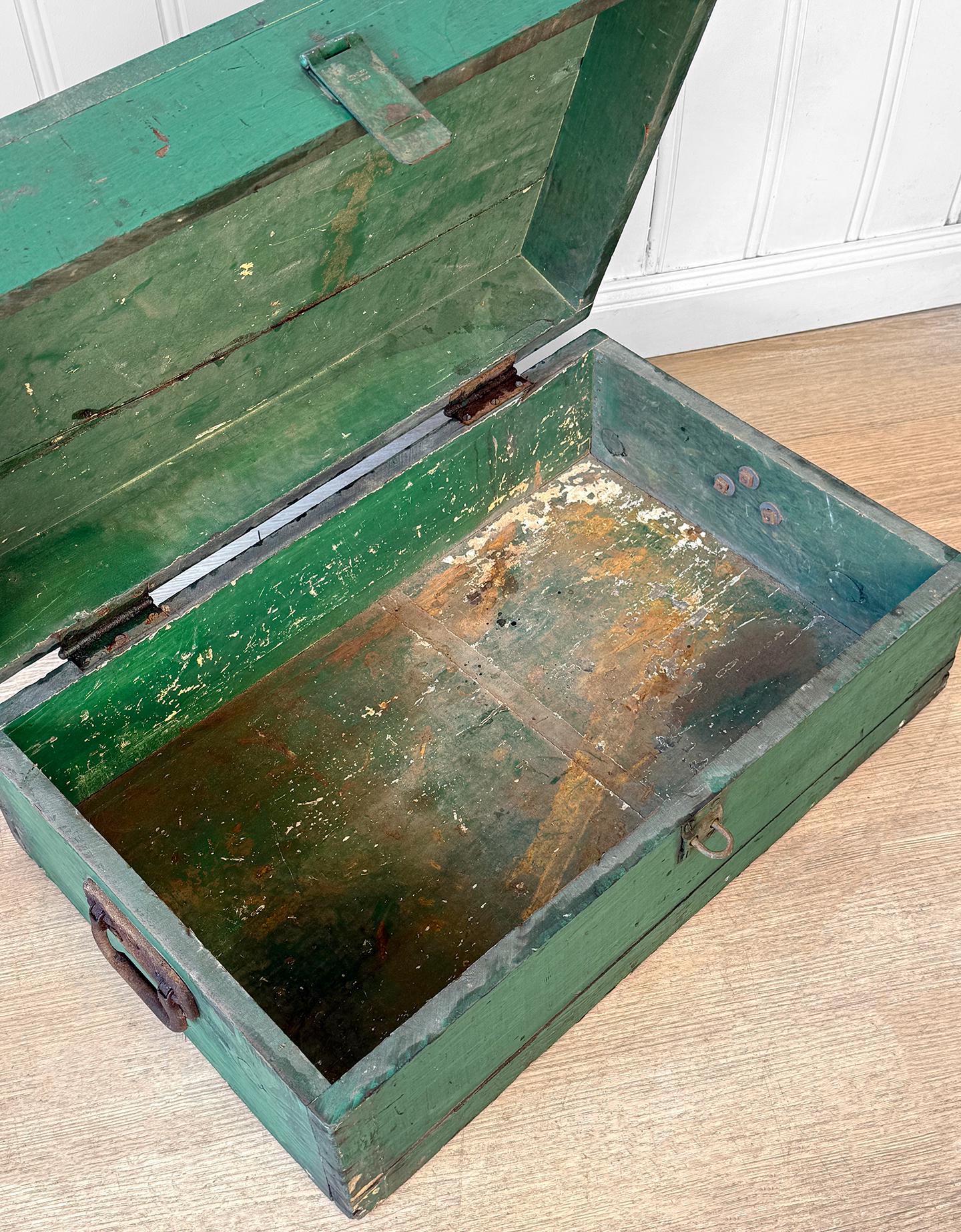 Antique Traditional Green Wood Stanley Tool Box Storage Chest - Etsy