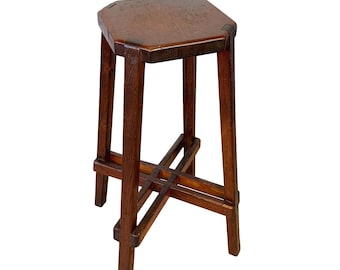 Antique Arts & Crafts Wood Octagonal Plant Stand Table