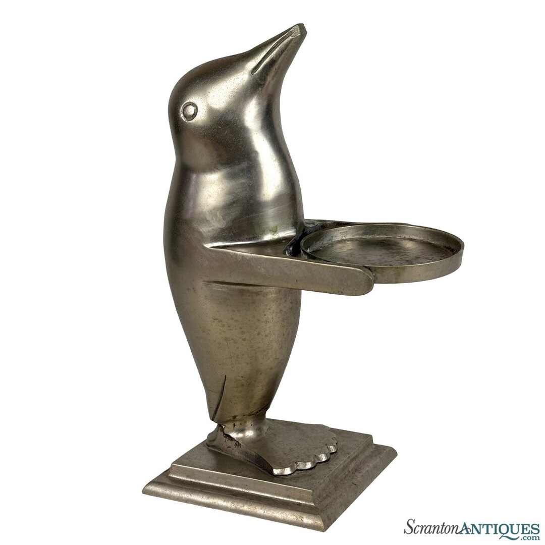 Penguin Butler Vintage Art Deco Pewter Penguin Butler Catchall Serving Dish - Etsy