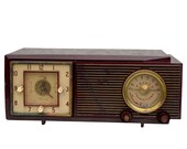 Vintage Art Deco Philco Transitone Tube Clock Radio