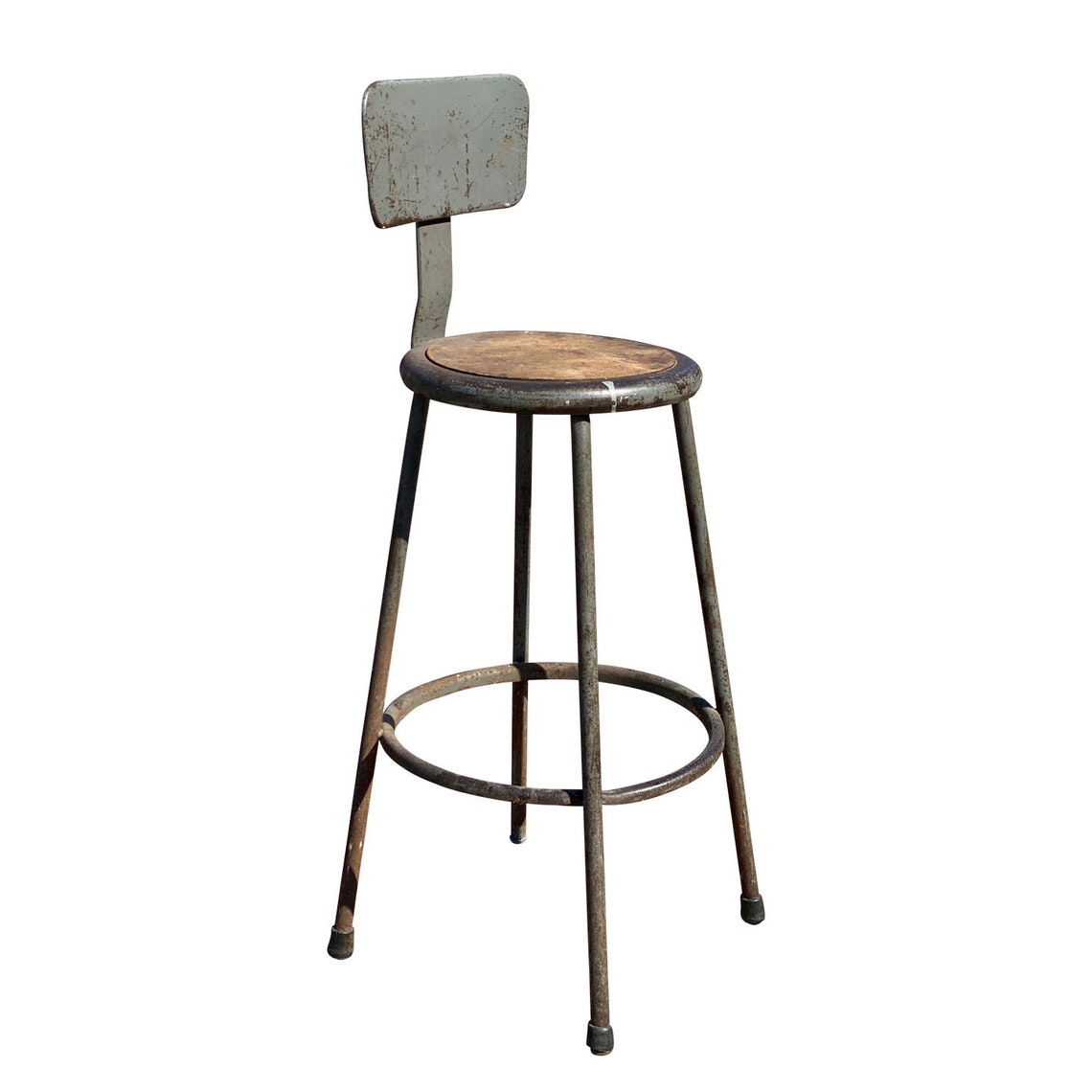 Vintage Gray Metal Drafting Shop Bar Stool by Royal Industrial Etsy