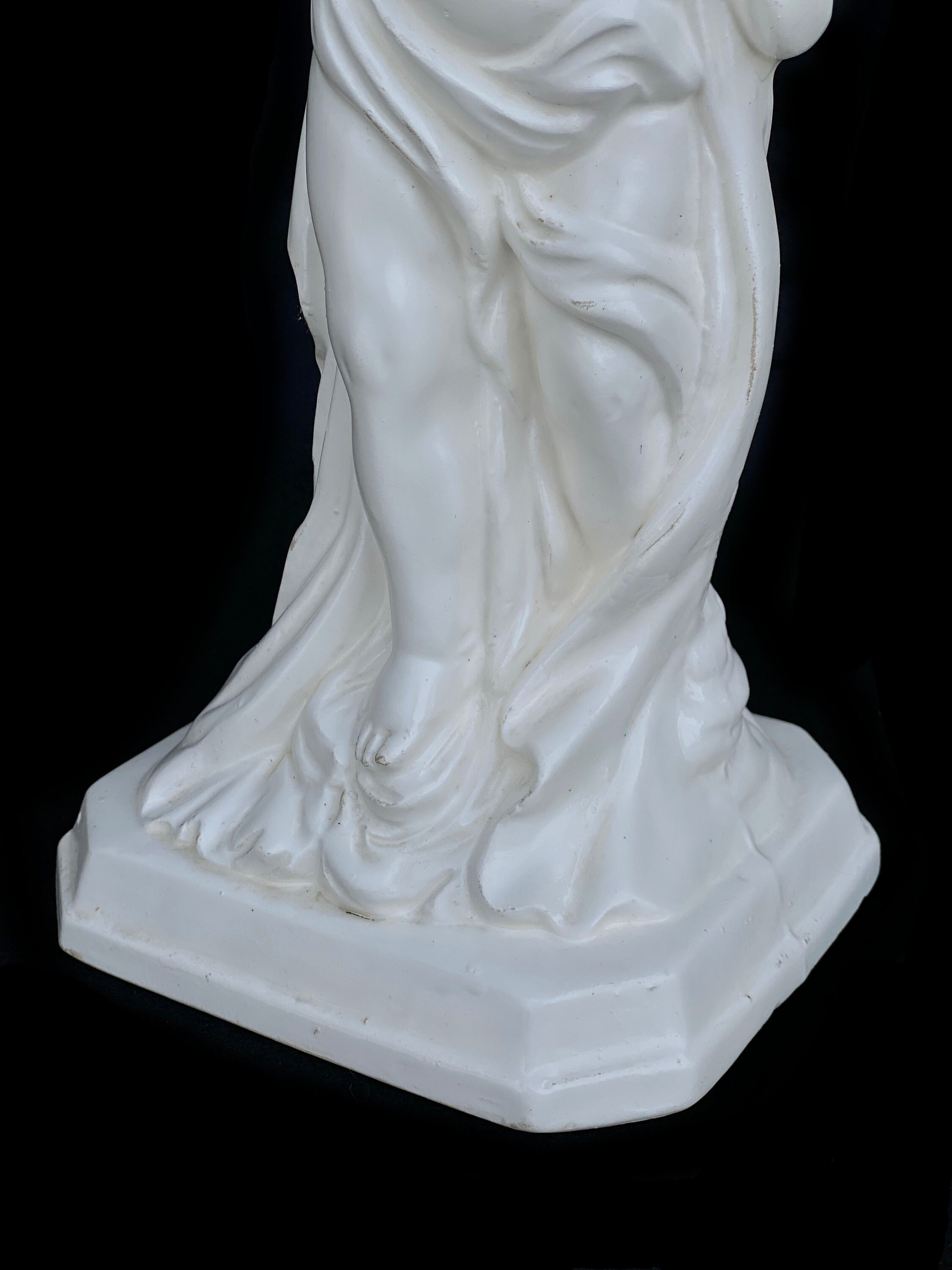 Vintage French White Porcelain Cherub Column Vessel Vase Etsy