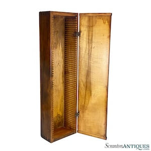 Antique Farmhouse Maple Railroad File Index Dovetailed Cabinet Chest