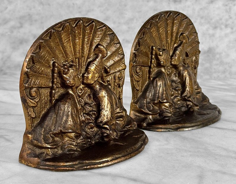 Antique Art Deco Kissing Thai Couple Cast Iron Library Bookends - A ...