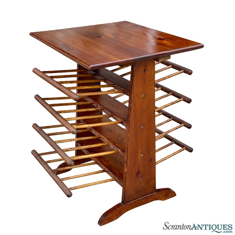 Vintage Farmhouse Pine Turned Spindle Magazine Record Rack Holder - Etsy