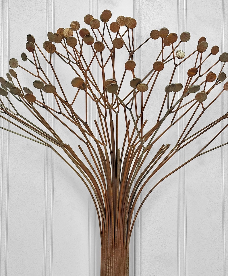 Metal Rods For Trees Mid-century Curtis Jere Tree Metal Wall Art Sculpture - 36