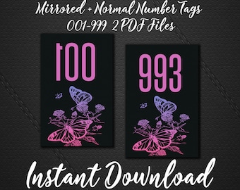 Facebook Live Number - 1-999 Periscope Live Sale Numbers - INSTANT DOWNLOAD - Numbered Cards-Live Sale-Ready To Print Mirrored Numbers