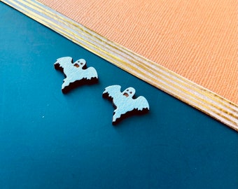 Halloween-oorbellen met houten spook - halloweencadeau