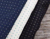 Square Grid Dot Sashiko Pre Printed Navy Cream Black Panels