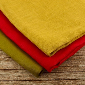 Linen Fabric Solid Single Colour Wide Sold by Half Meter Made in Japan image 6
