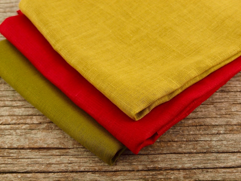 Linen Fabric Solid Single Colour Wide Sold by Half Meter Made in Japan image 6