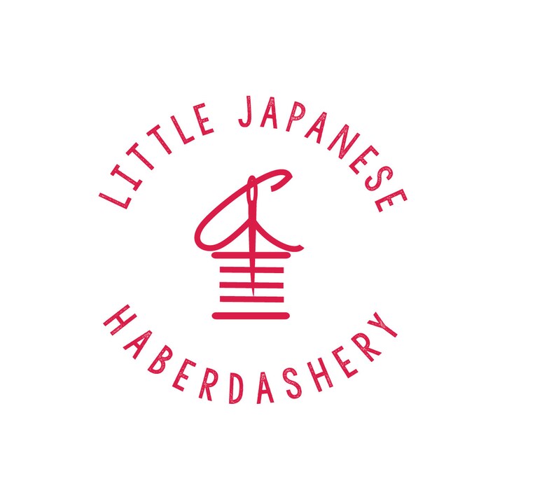 May include: A red logo with the text "Little Japanese Haberdashery" in a circle. The logo features a stylized image of a needle and thread.