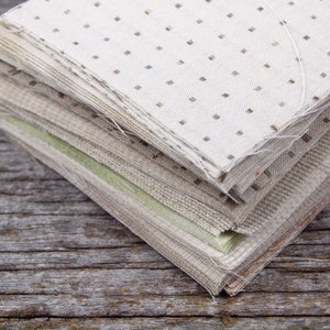 Cotton Fabric White Off White Set Japanese Yarn Dyed Sakizome Momen
