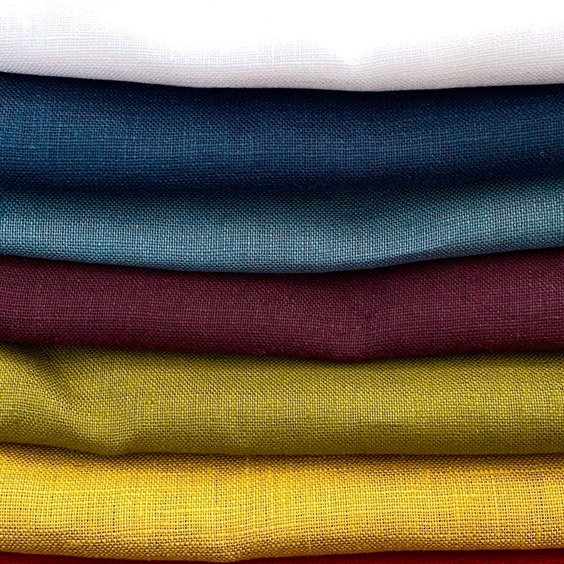 Linen Fabric Solid Single Colour Wide Sold by Half Meter Made in Japan image 9