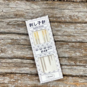 Sashiko Needle Set of Four Long Shaft Sharp Point and Strong Needles