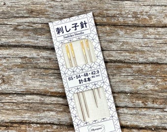 Sashiko Needle Set of Four Long Shaft Sharp Point and Strong Needles