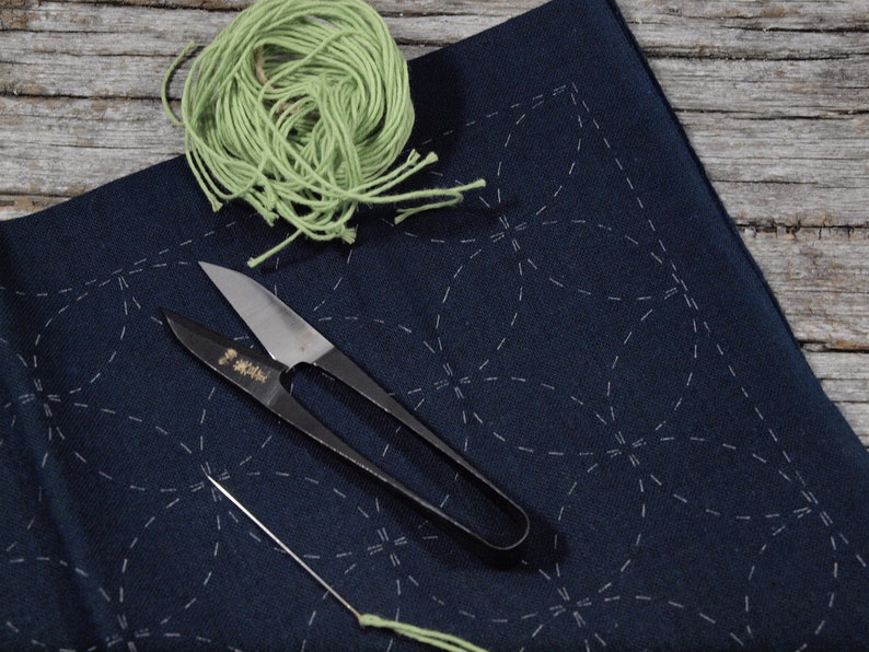 Beginners Sashiko Shippo Stitching Kit with Pre Printed Etsy