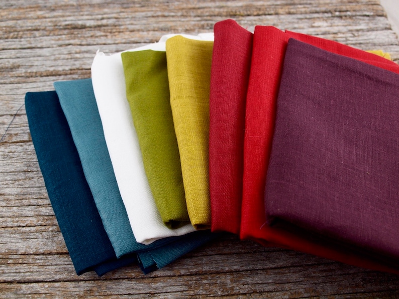 Linen Fabric Solid Single Colour Wide Sold by Half Meter Made in Japan image 1