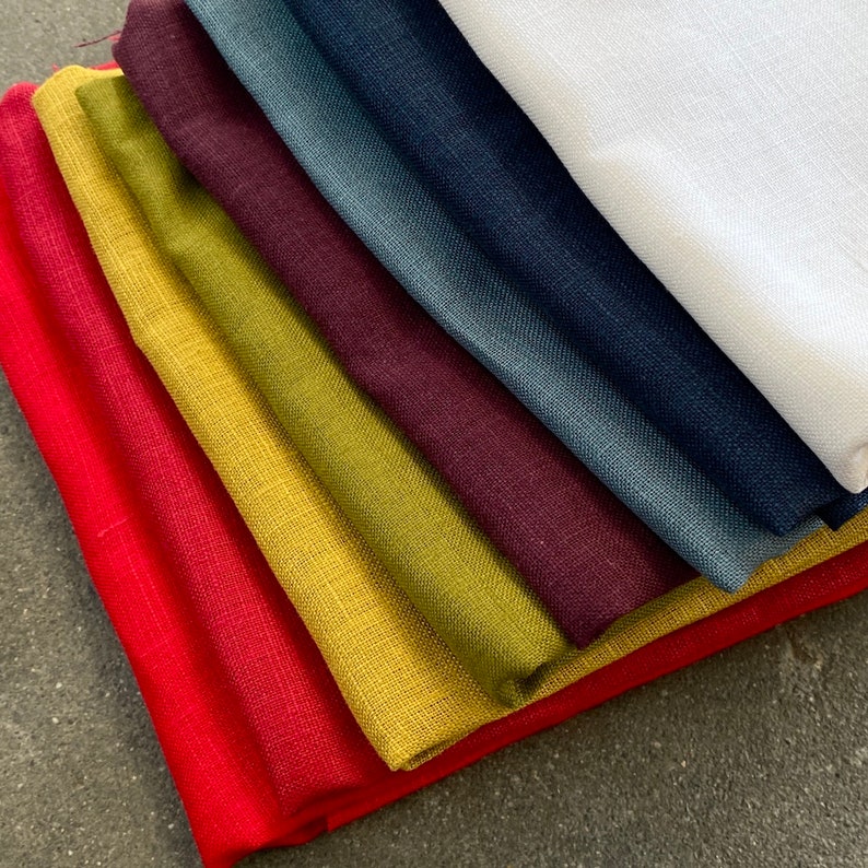 Linen Fabric Solid Single Colour Wide Sold by Half Meter Made in Japan image 8