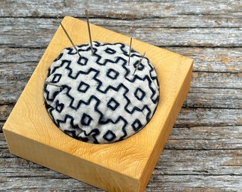 Large Huon Pine Pincushion Kit with Sashiko Make Your Own Instructions Materials and Base Included