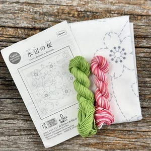 Limited edition - Cherry Blossom in Riverside Sashiko Navy or White Kit H-236