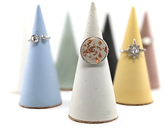 Concrete ring cone, Wedding ring holder, Ring display