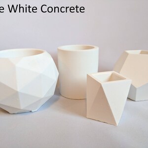 Geometric concrete succulent planter set of 4, Handmade plant pots with tray for indoor plants, Pots for indoor houseplants image 7