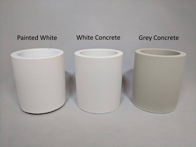 White concrete succulent planter set of 4 Handmade geometric planter in different sizes Indoor plants pot