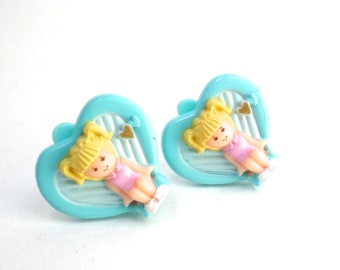 Polly pocket vintage, brandnew polly pocket earrings, vintage toy, 90s toy, polly pocket , polly pocket earrings