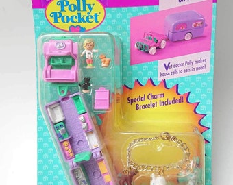 Polly pocket vintage,  rare polly pocket, pet mobile on the go with bracelet new , 90s toy nib, new polly pocket, vintage girl toy, 90s toys