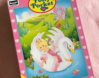 Polly pocket vintage,  rare polly pocket jigsaw puzzle swan, 90s toy, polly pocket, vintage girl toy, 90s toys, Polly and horse