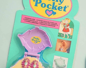 Polly pocket vintage,  rare polly pocket, lavender Earring case variation new , 90s toy nib, new polly pocket, vintage girl toy, 90s toys