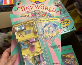 Polly pocket vintage,  rare holiday cottage  polly pocket, summerhouse, tiny world, 90s toy nib, new polly pocket