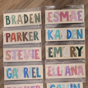Custom personalized name puzzles kids toddler wooden name puzzle toy gift