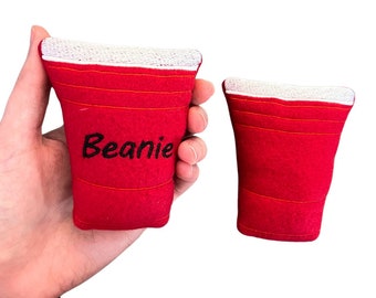 Red Beer Cup Cat Toy, Personalized Beer Catnip Toy Handmade Cat Toy Party Cup Gift for Cat Lover Gift Cat Toy Cat Catnip Toy