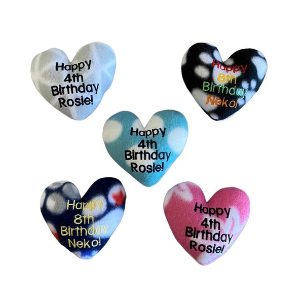 Birthday Custom CAT Toy, Personalized Heart Catnip Toy- Gotcha Day Gift for Cat Lover, Cats and Kittens