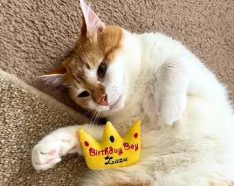 Crown Custom CAT Toy, Personalized Catnip Cat Toy- Gotcha Day Gift for Cat Lover, Cats and Kittens