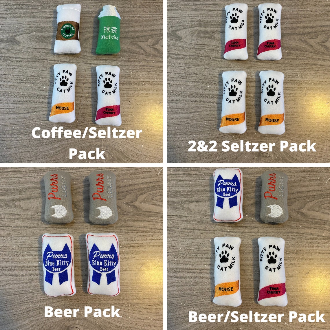 4 Pack Catnip Toys Beer Cat Toy Wine Cat Toy Seltzer Cat Toy Etsy